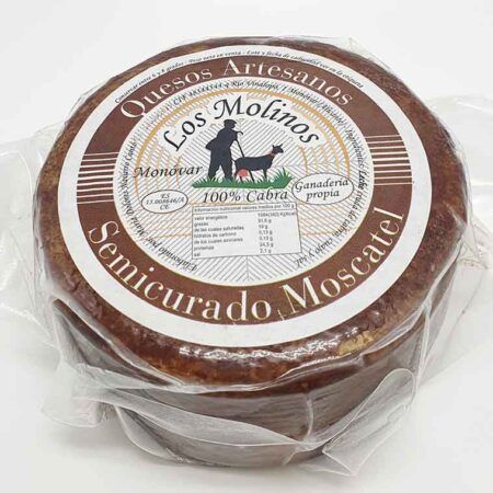 Queso de cabra con moscatel Los Molinos semicurado 500 g.