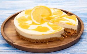Cheesecake mermelada limón y hierbabuena